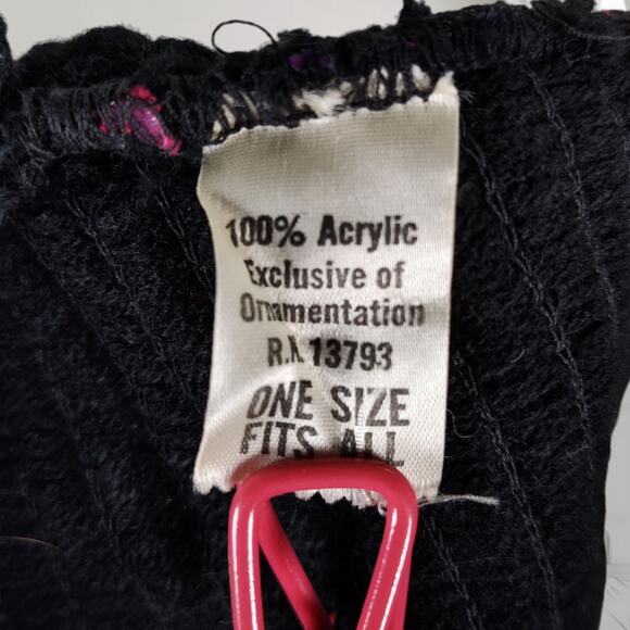 Vintage 80s Sequin Tube Top Black Pink Purple Chevron Zigzag Festival One Size - Picture 7 of 7